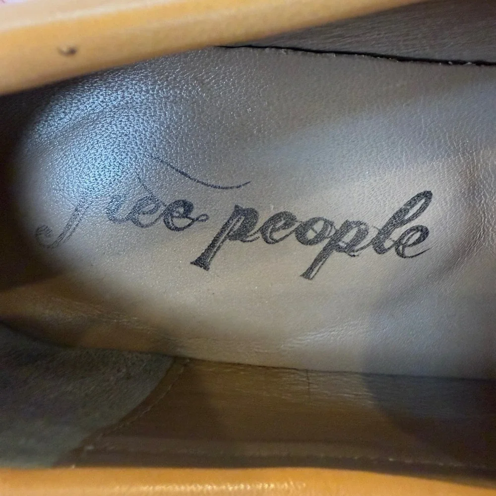 Free People Penny Loafers Womens Saffron Leather Chunky Lug Sole Academia 38